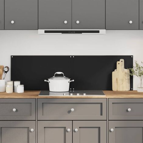 vidaXL Küchenrückwand 2 Stück schwarz 70x50 cm aus Sicherheitsglas