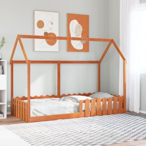 Bettgestell für Kinder in Form eines Hauses 90x200cm aus massivem Kiefernholz (1/5)