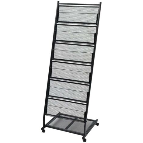 vidaXL Zeitschriftenständer 47,5×43×133 cm Schwarz A4