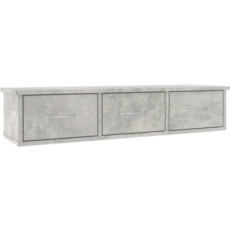 Wand-Schubladenregal Betongrau 88x26x18,5 cm Holzwerkstoff vidaXL