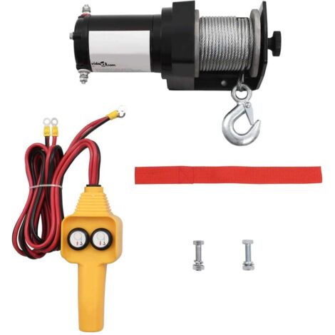 vidaXL Elektrische Winde 12 V 907 kg Fernbedienung mit Kabel
