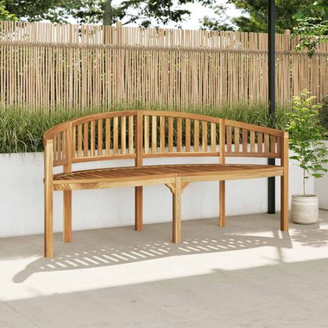 Gartenbank in Form einer Banane 180 cm aus massivem Teakholz