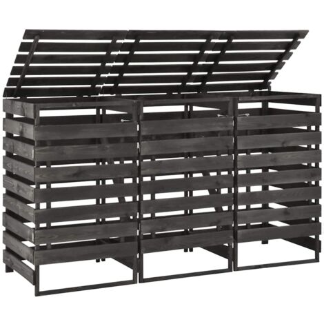 vidaXL Mülltonnenbox für 3 Tonnen 210x75x121 cm Kiefer Massivholz