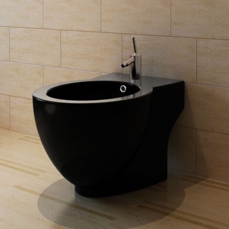 Runder Bidet aus schwarzer Sanitärkeramik