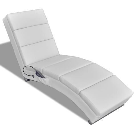 vidaXL Massage-Lounge Stuhl Weiß Kunstleder