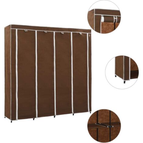 vidaXL Kleiderschrank Braun 175x45x170 cm mit 4 Fächern