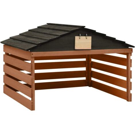 Garage für Rasenmäher Schwarz und Braun 78x74x54cm Fichte