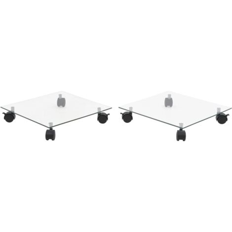 vidaXL Pflanzenständer 2 Stück 35 x 35 cm aus gehärtetem Glas