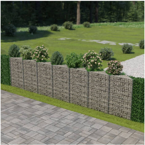 vidaXL Gabionenwand Verzinkter Stahl 450×30×100 cm
