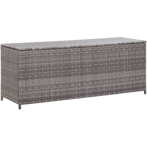 vidaXL Garten-Auflagenbox Grau 120x50x60 cm Poly Rattan