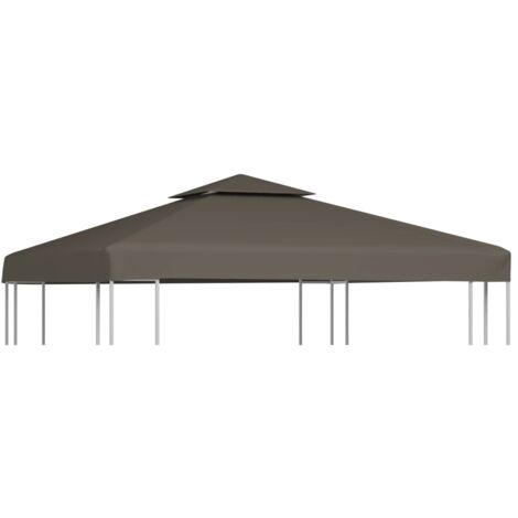 vidaXL 2-Tier Gazebo Top Cover 310 g/m² 3x3 m Taupe
