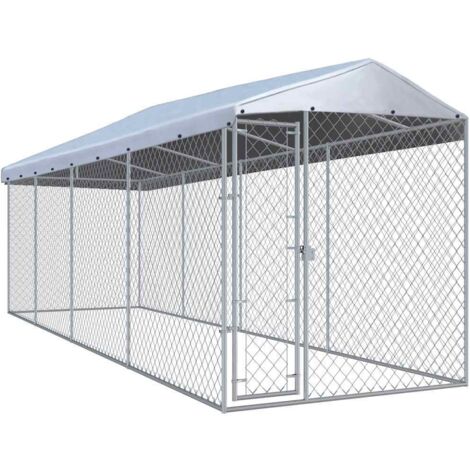 vidaXL Hundezwinger im Freien mit Dach 760x190x225 cm