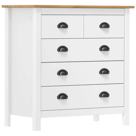 vidaXL Sideboard "Hill" White 79x40x80 cm Solid Pine Wood