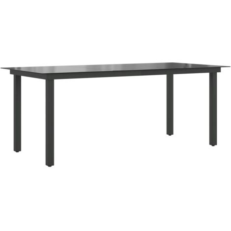 vidaXL Gartentisch Schwarz 190x90x74 cm Aluminium und Glas