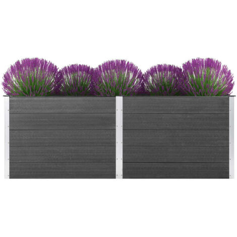 vidaXL Hochbeet 250x50x91 cm WPC Grau