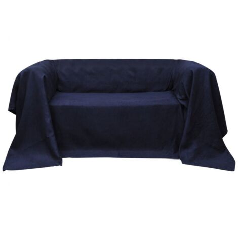 vidaXL Sofabezug Mikrofaser Marineblau 140x210 cm
