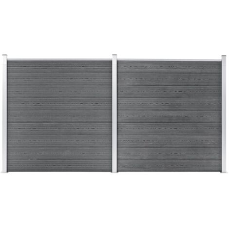 Gartenzaun WPC 353x186 cm Grau