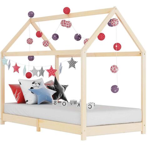 Kinderbett aus massivem Kiefernholz 90 x 200 cm