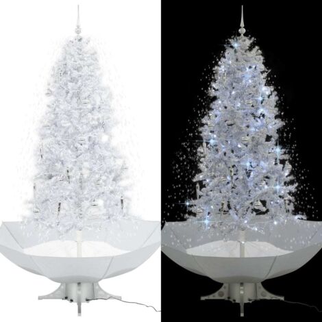 vidaXL Schneiender Weihnachtsbaum mit Schirmfuß Weiß 190 cm