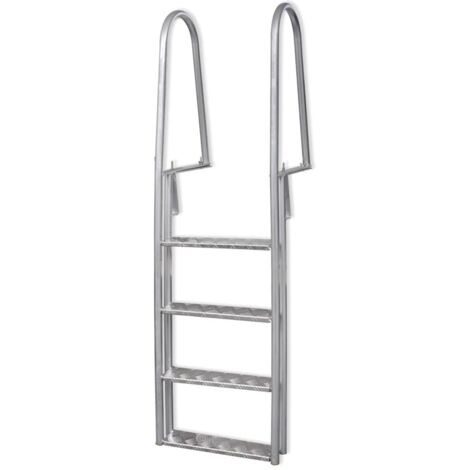 vidaXL Schwimmbad-/Stegleiter mit 4 Stufen Aluminium 167 cm