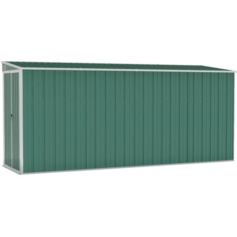 vidaXL Wandgartenhaus Grün 118x382x178 cm Verzinkter Stahl