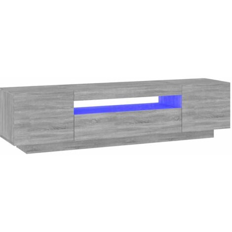 vidaXL TV-Möbel mit LED-Beleuchtung Sonoma Grau 160x35x40 cm