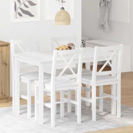 vidaXL 5 Piece Dining Set White