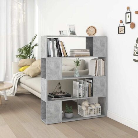 vidaXL Bücherregal Raumteiler Betongrau 100x24x124 cm