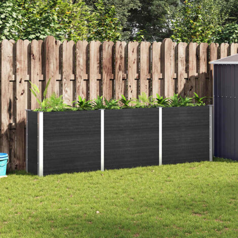 vidaXL Hochbeet Grau 300x50x91 cm WPC