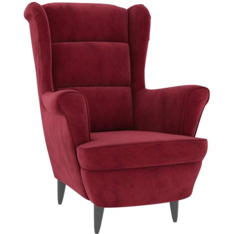 vidaXL Eleganter und bequemer bordeauxroter Samtfußstuhl