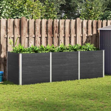 Garten-Hochbeet 300x100x91 cm WPC Grau vidaXL