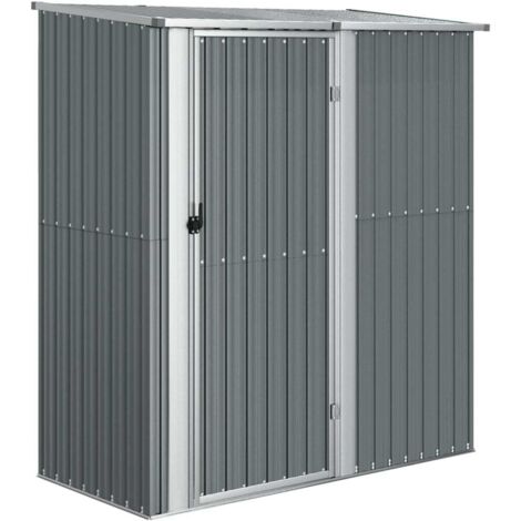 vidaXL Gartenhaus Grau 180,5x97x209,5 cm Verzinkter Stahl