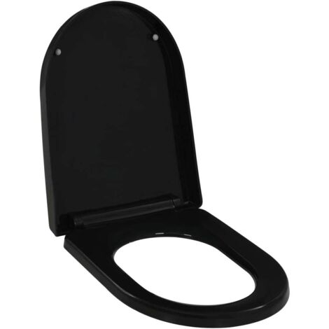 vidaXL WC-Sitz mit Soft-Close und Schnellverschluss Schwarz