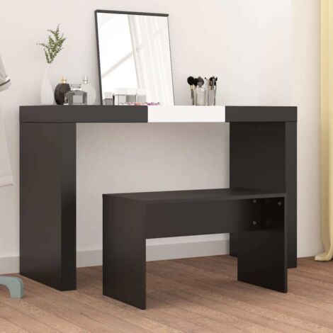 vidaXL Toilettenhocker Schwarz 70x35x45 cm Ingenieurholz