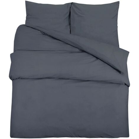 vidaXL Bettwäsche Set Anthrazit 155x220 cm Mikrofasern