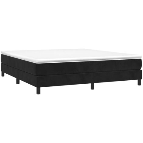 vidaXL Bettgestell mit Lattenrost und Matratze Schwarz 180x200 cm Samt
