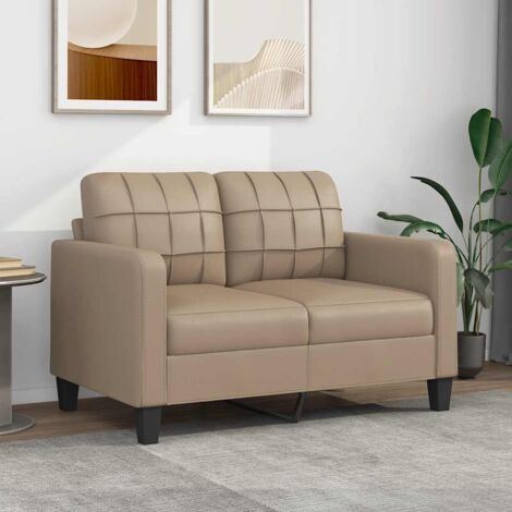 vidaXL 2-Sitzer Sofa Cappuccino 120 cm Kunstleder