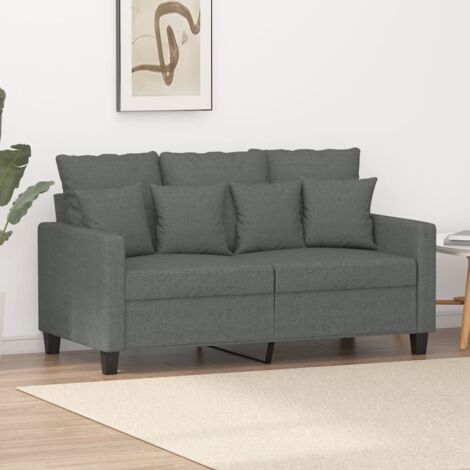Zweisitziges Sofa Dunkelgrau 120 cm Stoff