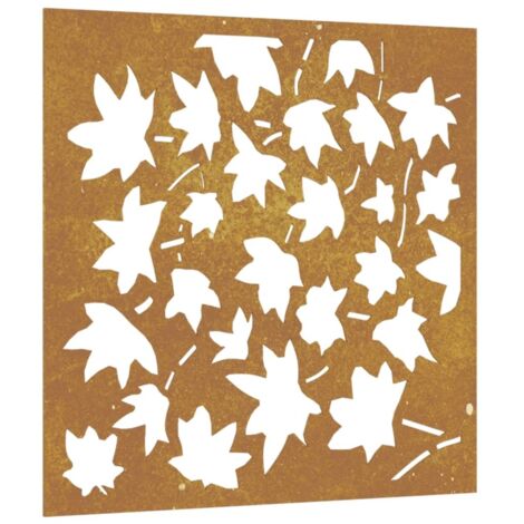 vidaXL Gartendekoration Wand 55x55 cm Cortenstahl Blattdesign