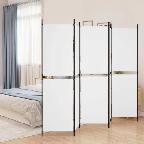 5-tlg. Paravent Weiß 250x180 cm Stoff vidaXL627325