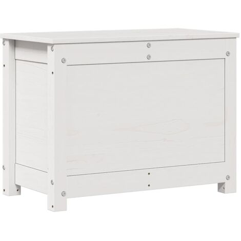 vidaXL Storage Box White 60x32x45,5 cm Solid Wood Pine