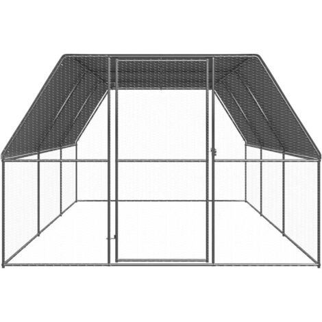 Outdoor-Hühnerkäfig 3x6x2 m Verzinkter Stahl vidaXL97043