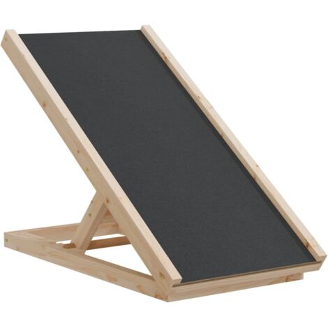 Hunderampe Grau 70x35 cm Massivholz Tanne vidaXL40964