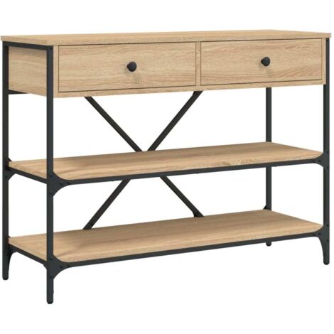 vidaXL Console Table with Drawers and Shelves Sonoma Oak Engineered Wood