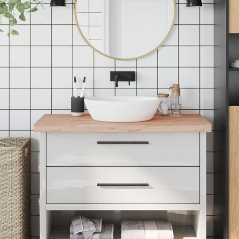 vidaXL Badezimmerarbeitsplatte 100x60x4 cm aus massivem Buchholz