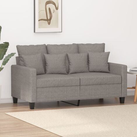 Zweisitzer Sofa Taupe 120 cm Stoff