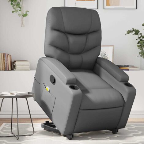 Massage-Sessel Grau Kunstleder