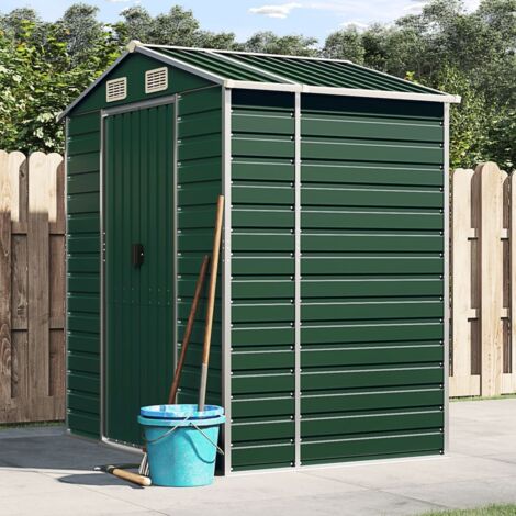 vidaXL Gartenhaus grün 191x130x198 cm aus galvanisiertem Stahl