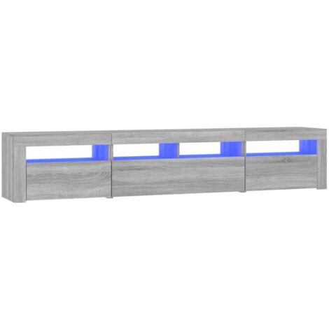 TV-Möbel mit LED-Lichtern Sonoma Grau 210x35x40 cm