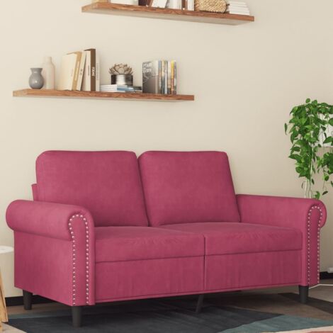 vidaXL 2-Sitzer Bordeaux Rot 120 cm Velours